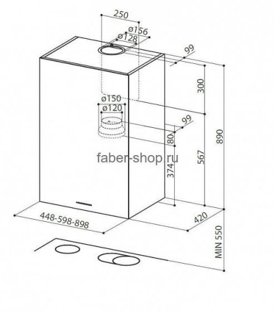 Вытяжка FABER CUBIA PLUS EV8 X A90 купить с доставкой по Москве и Московской области в интернет-магазине ТехноВегас