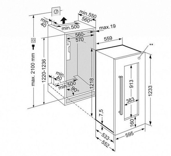 Винный холодильник LIEBHERR EWTdf 2353 купить с доставкой по Москве и Московской области в интернет-магазине ТехноВегас