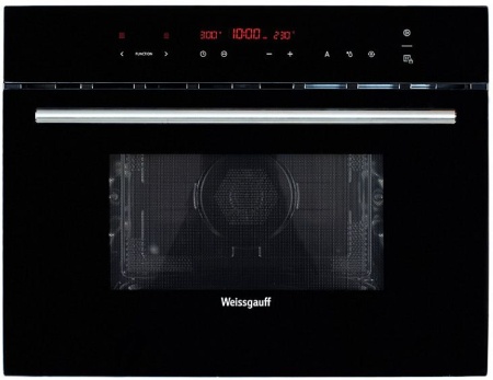 Встраиваемый компактный духовой шкаф с СВЧ Weissgauff OE 446 Black Edition купить с доставкой по Москве и Московской области в интернет-магазине ТехноВегас