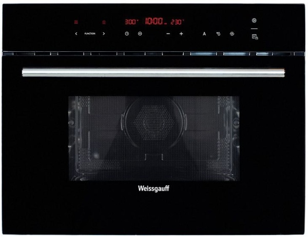 Встраиваемый компактный духовой шкаф с СВЧ Weissgauff OE 446 Black Edition купить с доставкой по Москве и Московской области в интернет-магазине ТехноВегас