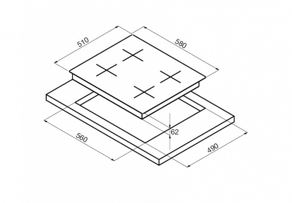 Варочная панель ZIGMUND & SHTAIN CNS 025.60 BX купить с доставкой по Москве и Московской области в интернет-магазине ТехноВегас
