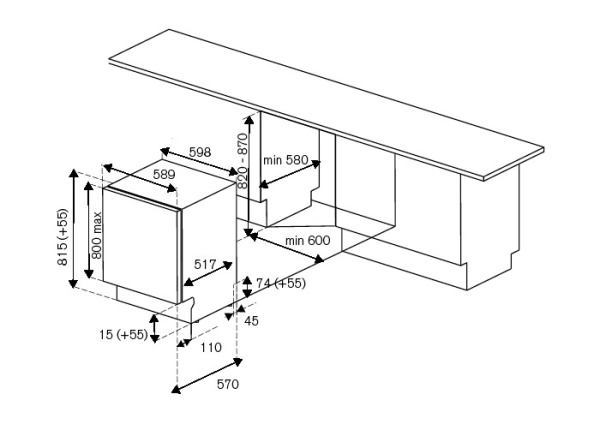 Посудомоечная машина BERTAZZONI DW60BITS купить с доставкой по Москве и Московской области в интернет-магазине ТехноВегас