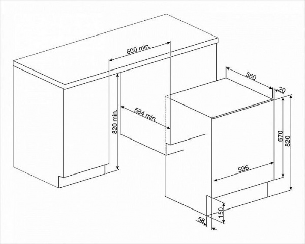 Стиральная машина встраиваемая Smeg LSTA147