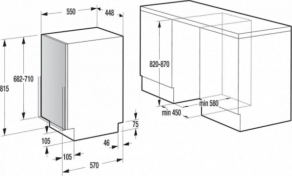 Встраиваемая посудомоечная машина GORENJE GV 54311 купить с доставкой по Москве и Московской области в интернет-магазине ТехноВегас