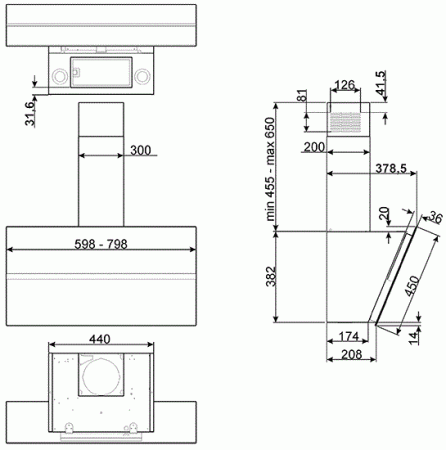 Вытяжка SMEG KCV60BE2 купить с доставкой по Москве и Московской области в интернет-магазине ТехноВегас