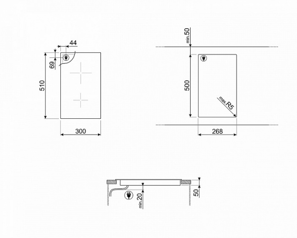 Поверхность SMEG SE232TD