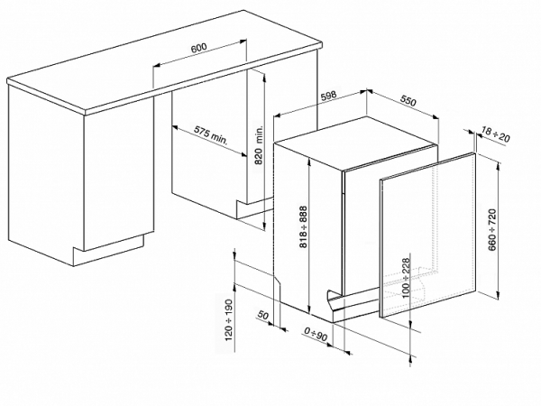 Посудомоечная машина SMEG stp364s