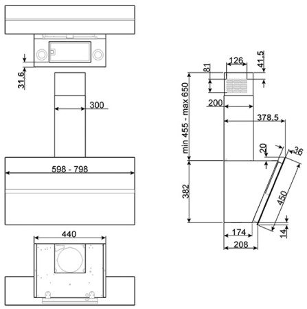 Вытяжка SMEG KCV80BE купить с доставкой по Москве и Московской области в интернет-магазине ТехноВегас