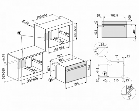 Духовой шкаф SMEG SFP9305WSPX купить с доставкой по Москве и Московской области в интернет-магазине ТехноВегас