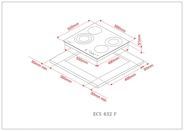 Cтеклокерамическая панель Kuppersberg ECS 632 F купить с доставкой по Москве и Московской области в интернет-магазине ТехноВегас