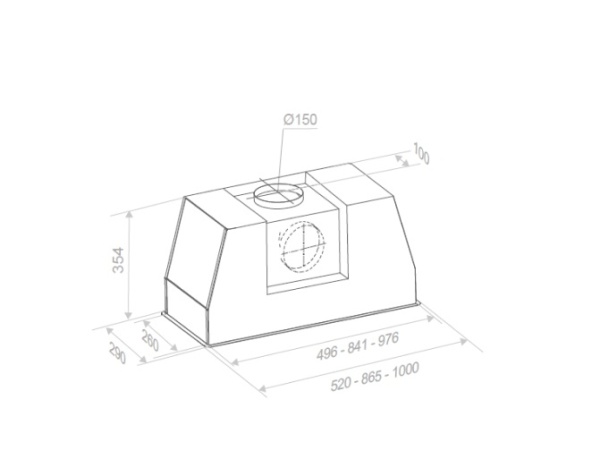 Вытяжка PANDO PRO/85 INOX V.850 SEC