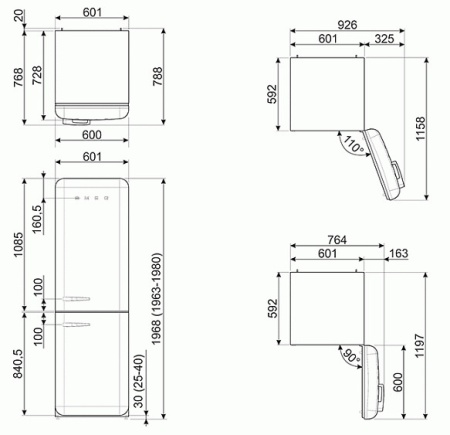 Холодильник SMEG FAB32LPG3 купить с доставкой по Москве и Московской области в интернет-магазине ТехноВегас
