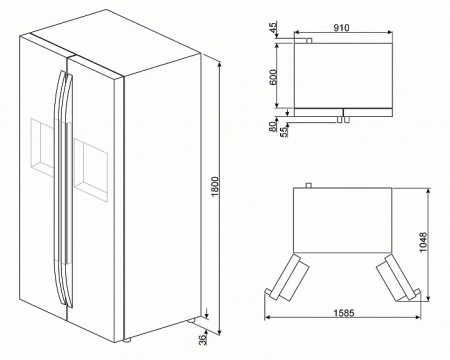 Холодильник SMEG sbs63ned купить с доставкой по Москве и Московской области в интернет-магазине ТехноВегас