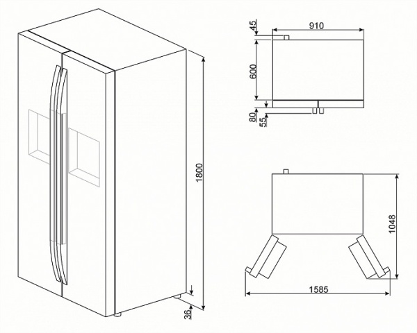 Холодильник SMEG sbs63ned купить с доставкой по Москве и Московской области в интернет-магазине ТехноВегас