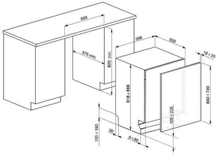 Встраиваемая посудомойка SMEG st321-1 купить с доставкой по Москве и Московской области в интернет-магазине ТехноВегас