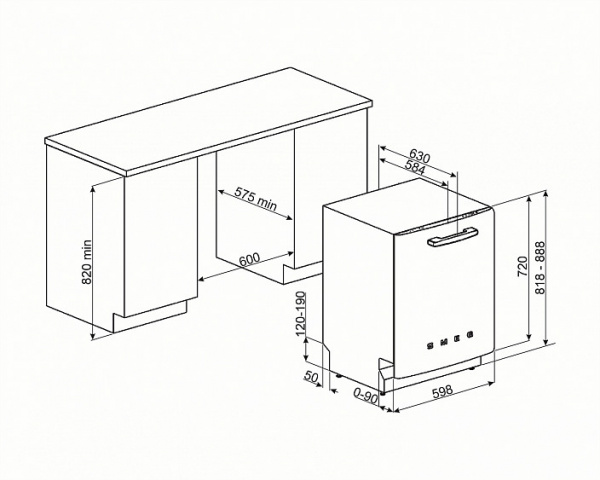 Посудомоечная машина SMEG ST2FABWH2