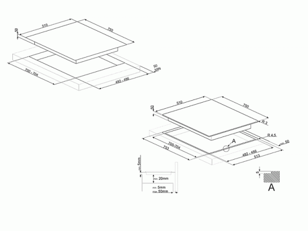 Газовая варочная панель Smeg PXL675L