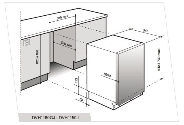 Посудомоечная машина DE DIETRICH dvh 1180 gj купить с доставкой по Москве и Московской области в интернет-магазине ТехноВегас