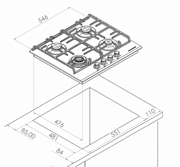 Варочная поверхность KUPPERSBERG FQ 62 W