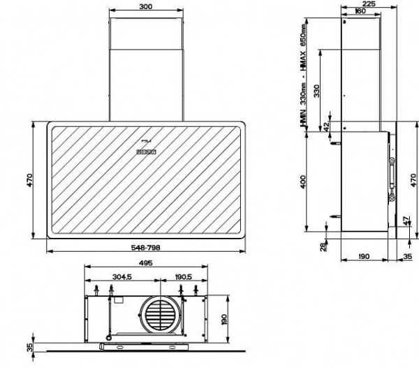 Вытяжка Faber GLAM FIT 80 WH купить с доставкой по Москве и Московской области в интернет-магазине ТехноВегас