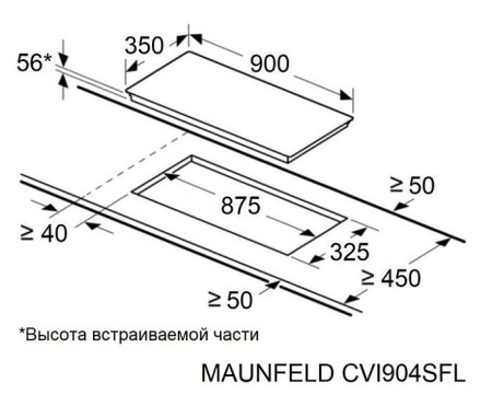 Встраиваемая индукционная варочная панель Maunfeld CVI904SFLLGR купить с доставкой по Москве и Московской области в интернет-магазине ТехноВегас