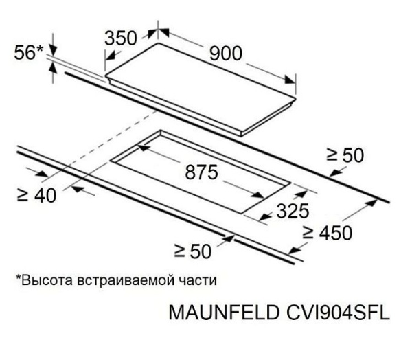 Встраиваемая индукционная варочная панель Maunfeld CVI904SFLLGR