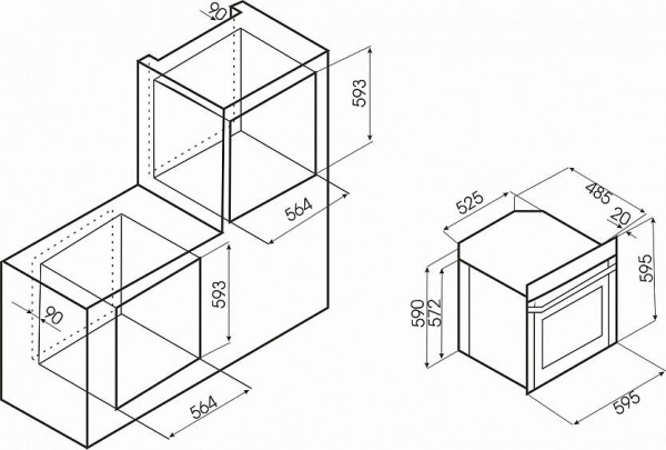 Электрический духовой шкаф EXITEQ cko-590 gls купить с доставкой по Москве и Московской области в интернет-магазине ТехноВегас