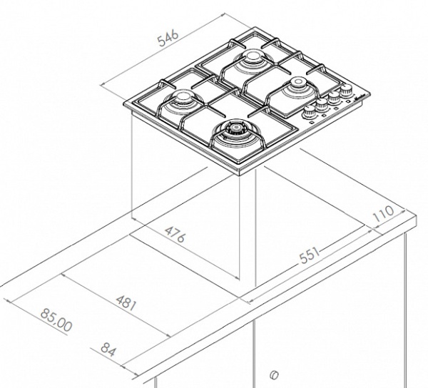 Варочная поверхность MONSHER MHG 62 X купить с доставкой по Москве и Московской области в интернет-магазине ТехноВегас