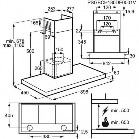 Каминная вытяжка Zanussi ZHB92670XA купить с доставкой по Москве и Московской области в интернет-магазине ТехноВегас