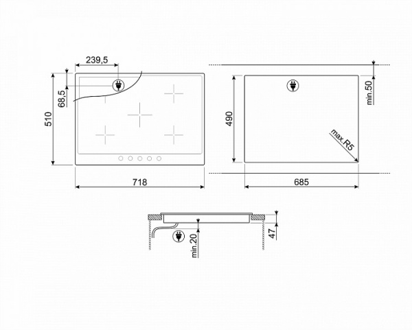 Поверхность SMEG p875a купить с доставкой по Москве и Московской области в интернет-магазине ТехноВегас