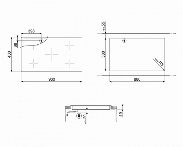 Поверхность SMEG SIH7933B