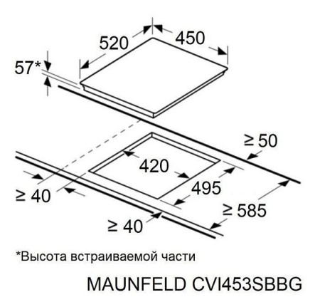 Встраиваемая индукционная варочная панель Maunfeld CVI453SBBK купить с доставкой по Москве и Московской области в интернет-магазине ТехноВегас