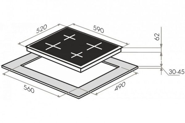 Варочная панель MAUNFELD EVI.594-BK купить с доставкой по Москве и Московской области в интернет-магазине ТехноВегас