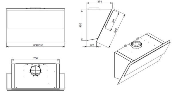 Вытяжка Falmec VERSO 85 white