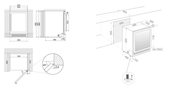 ВИННЫЙ ШКАФ PANDO PVZB 60-46CRL купить с доставкой по Москве и Московской области в интернет-магазине ТехноВегас