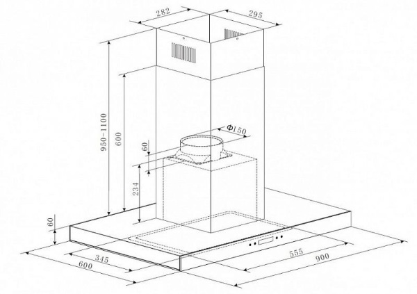 Вытяжка Maunfeld HARBOUR glass isla 90 нержавейка+черное стекло купить с доставкой по Москве и Московской области в интернет-магазине ТехноВегас
