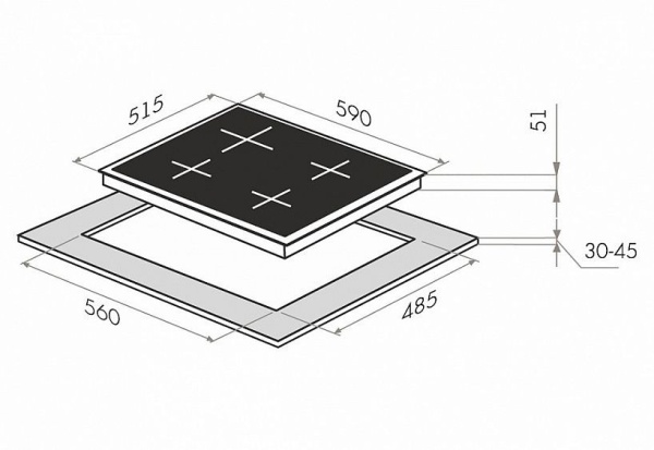 Электрическая панель Maunfeld EEHE 64.4W купить с доставкой по Москве и Московской области в интернет-магазине ТехноВегас