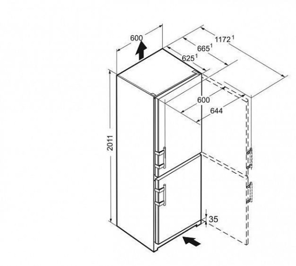 Холодильник LIEBHERR Cef 4025 купить с доставкой по Москве и Московской области в интернет-магазине ТехноВегас