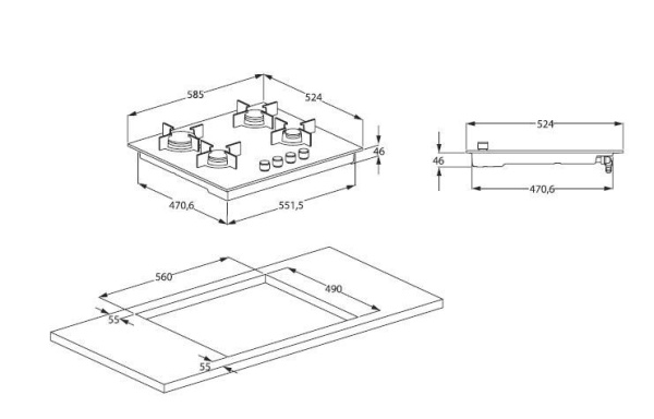 Встраиваемая газовая варочная панель Beko HILG 64325 SDX