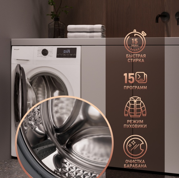 Стиральная машина Weissgauff WM 4657 Inverter Steam купить с доставкой по Москве и Московской области в интернет-магазине ТехноВегас