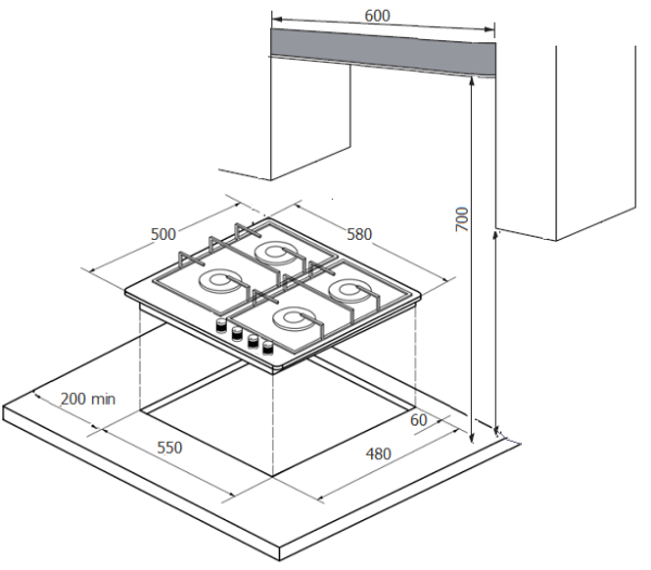 Варочная поверхность MONSHER MHG 61 X купить с доставкой по Москве и Московской области в интернет-магазине ТехноВегас