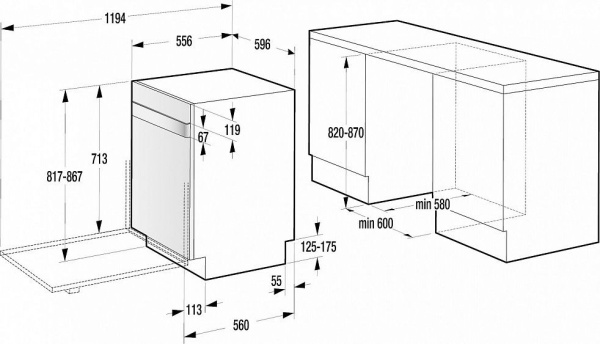 Посудомоечная машина GORENJE GV 60 ORA B купить с доставкой по Москве и Московской области в интернет-магазине ТехноВегас