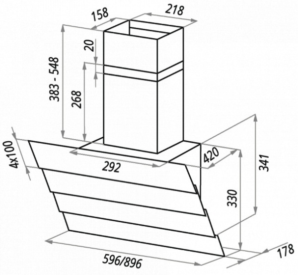 Вытяжка MAUNFELD Cascada QUART 60 BIEGE купить с доставкой по Москве и Московской области в интернет-магазине ТехноВегас