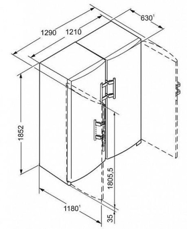 Холодильник Side-by-Side LIEBHERR SBSbs 7263 купить с доставкой по Москве и Московской области в интернет-магазине ТехноВегас