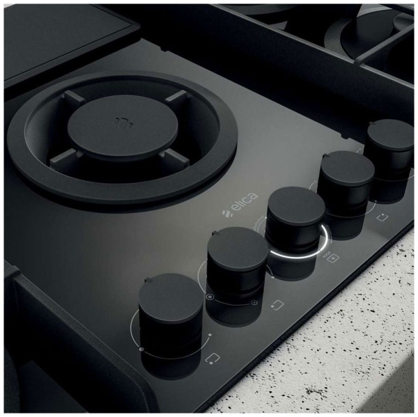 Газовая варочная панель со встроенной вытяжкой Elica NIKOLATESLA FLAME BL/A/88 купить с доставкой по Москве и Московской области в интернет-магазине ТехноВегас