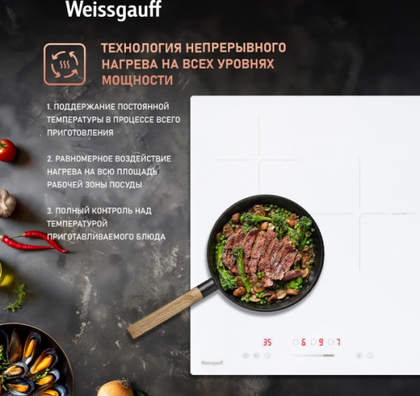 Варочная панель WEISSGAUFF HI 430 WSC купить с доставкой по Москве и Московской области в интернет-магазине ТехноВегас