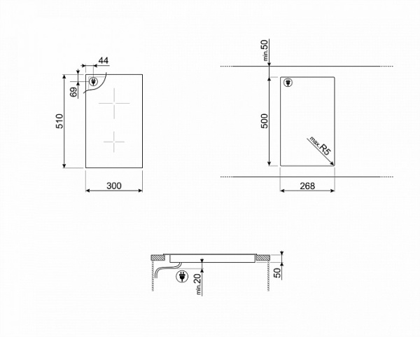 Поверхность SMEG SE232TD купить с доставкой по Москве и Московской области в интернет-магазине ТехноВегас