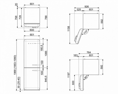 Холодильник SMEG FAB32LPB5 купить с доставкой по Москве и Московской области в интернет-магазине ТехноВегас