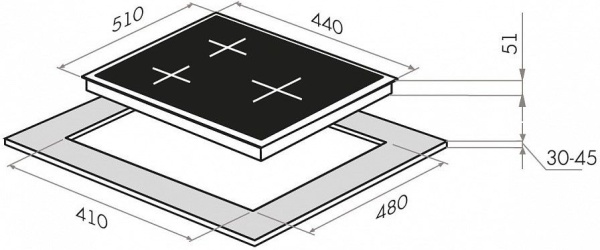 Встраиваемая газовая варочная панель Maunfeld EGHE.43.33CW/G купить с доставкой по Москве и Московской области в интернет-магазине ТехноВегас