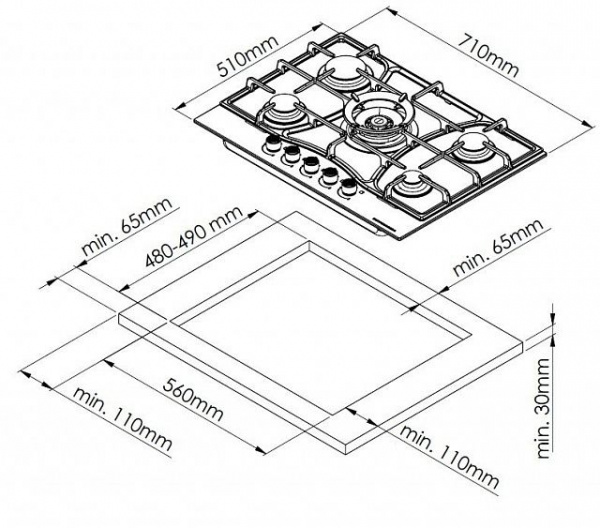 ВАРОЧНАЯ ПОВЕРХНОСТЬ KUPPERSBERG FG 73 W